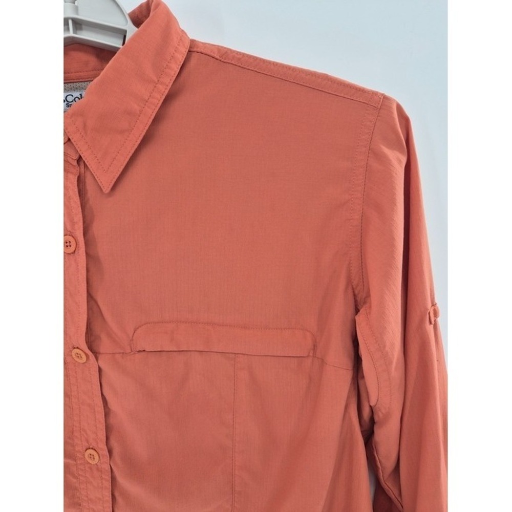 Columbia GRT Women's Omni-Dry Shirt L Terracotta Nylon Vented Hiking Travel Top - Picture 3 of 11